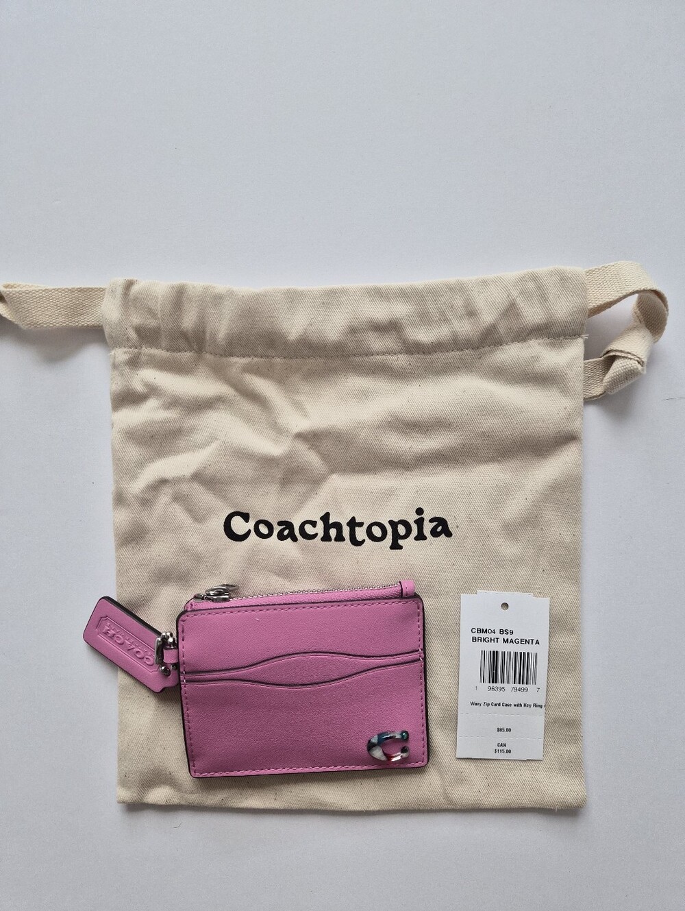 *NWT* [Coachtopia] Wavy Zip Card Case In Bright Magenta, CBM04, - Picture 11 of 11